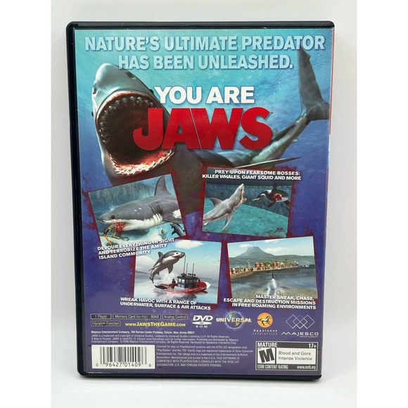 Jaws Unleashed Game for Sony Playstation 2 PS2 | Good Condition | CIB - Picture 2 of 6